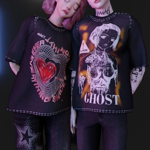 whimp1337: ~ Mesh by me ~ All lods ~ Sweater Across 21 Bot Swatches (ONLY PATREON)~ Shirt Cursed 18 
