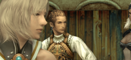 iamfangu:livvyplaysfinalfantasy:Ashe reacts to Al-Cid, Balthier reacts to Ashe reacting to Al-Cid, a