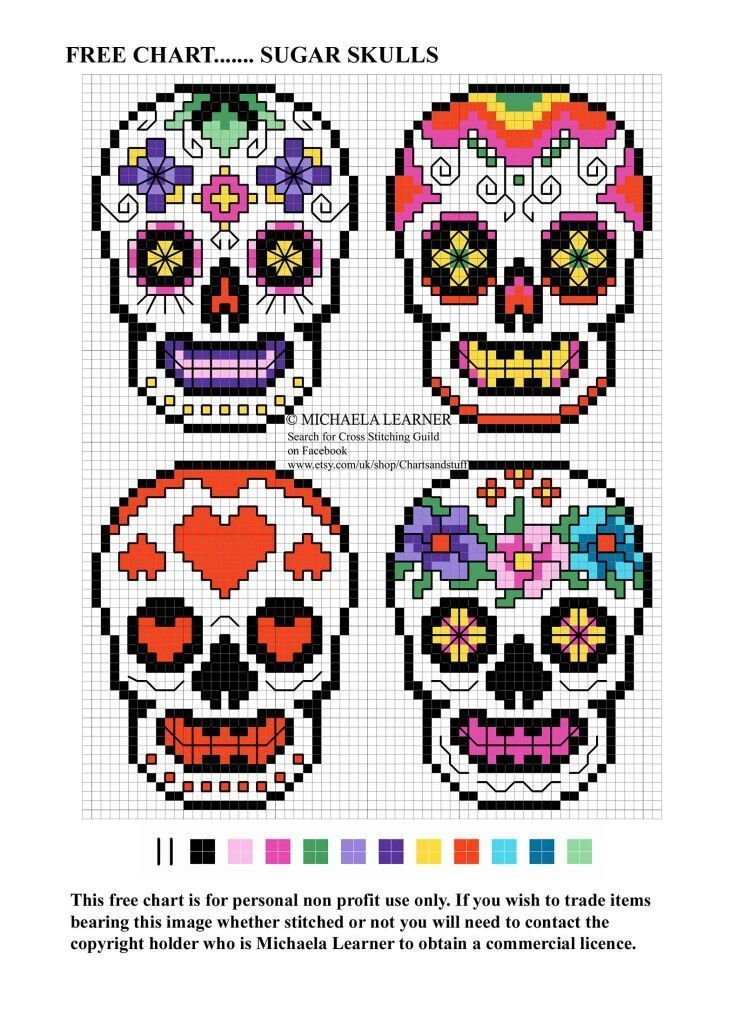 Mini Sugar Skull Cross Stitch Kit – The Goodie Girl Shoppe