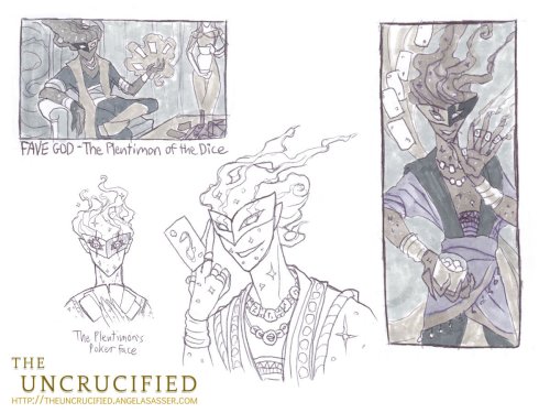 theuncrucified:Exalted Art Challenge  Concept Sketches - Favorite God - Plentimon of the DiceCreatio