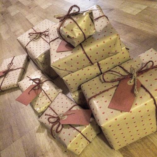 Christmas gifts ready to be delivered so in love with christmas #christmas #christmas2015 #christmas