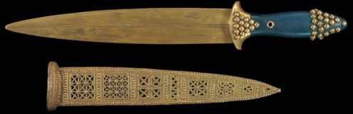 Ceremonial gold dagger of Queen Pu-Abi of Ur, Sumer, 2500 BC