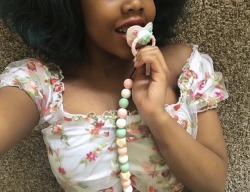 littleshayrose:being a flower baby 🍼🌸with the cutest pacifier clip from @babyyourdoll  (in love with this shop)