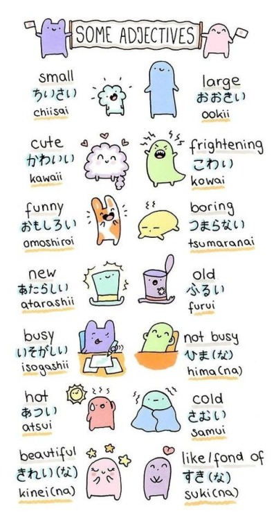 aileewuvsyewh:  Some Japanese adjectives c: 