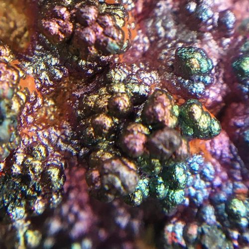 #Macromonday: fascinating metallic minerals! Iridescent Turgite from Tharsis mine, Andalusia, Spain,