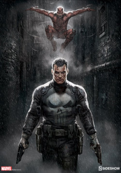 chaoswillneverend:  Punisher/ Daredevil Marvel Knights Sideshow Print by bigmac996
