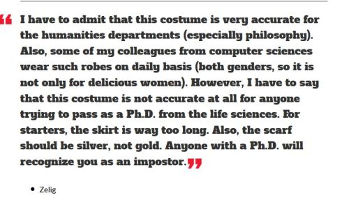 femininefreak:Women with actual PhDs review ‘sexy PhD costume’ on Amazon