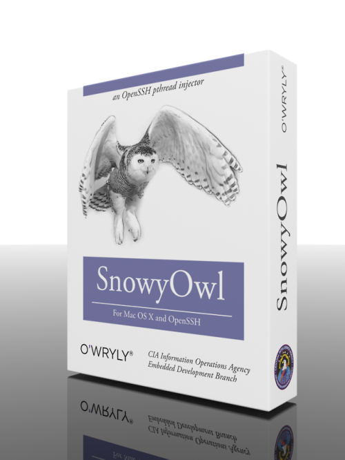 SnowyOwl @ Open VaultA capability developed by the CIA that compromises an OpenSSH process via pthre