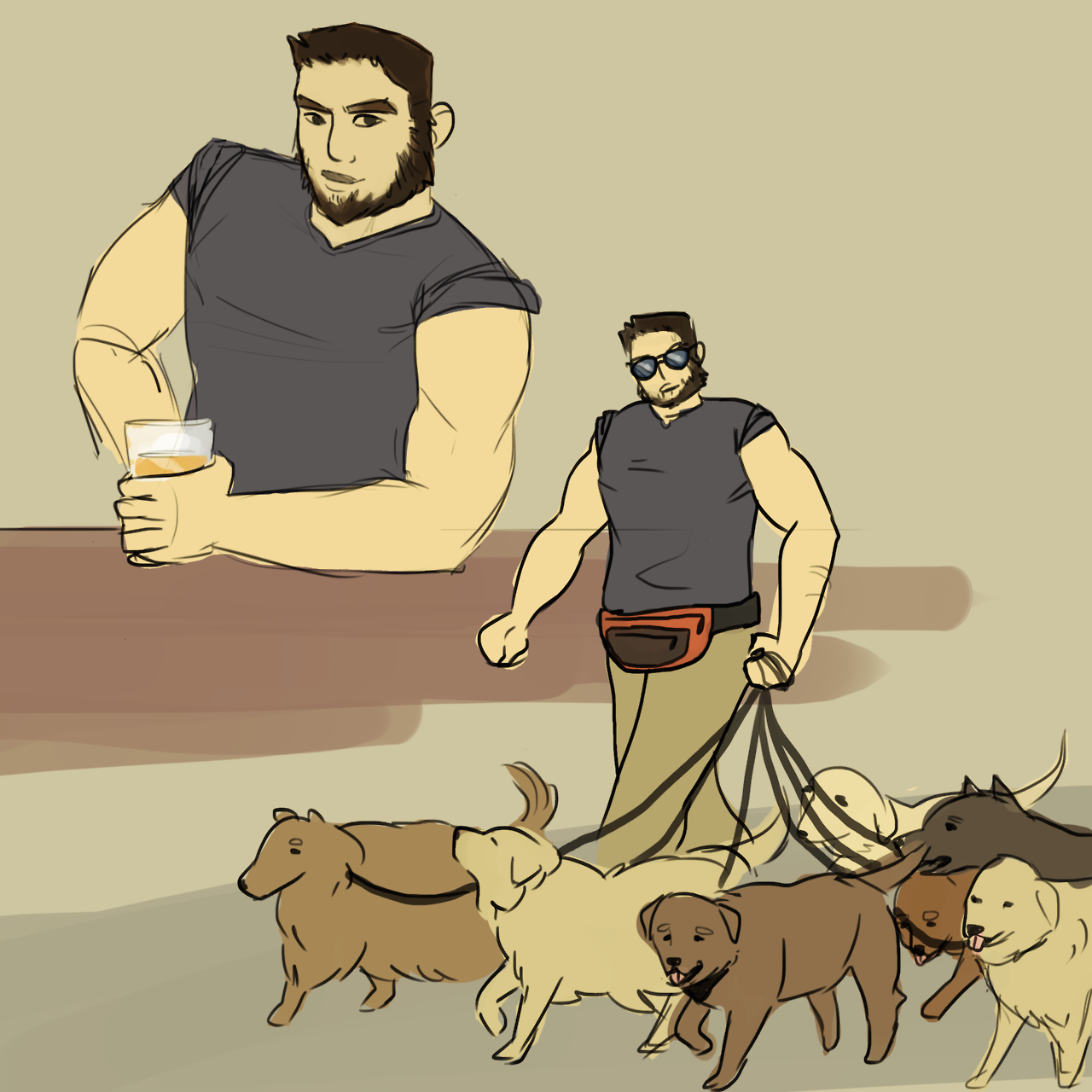 crispilee:i had an idea of a modern au where magnus walks his neighbors dogs sometimes