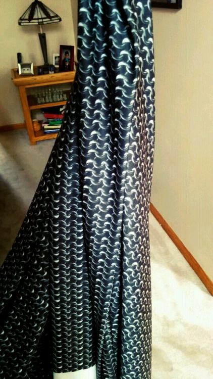 MAXIMUM VOLUME YELLING. Spoonflower chainmail patterned fabric arrived today! Really excited to move