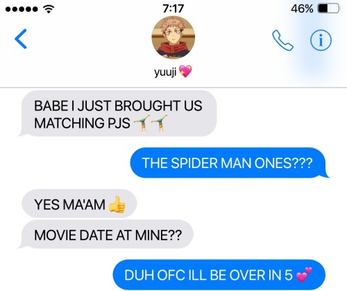 Youre Jjk Texts Are My Absolute Favorite Thing Now I Beg Of You For A Yuuji One If Youre Up For It