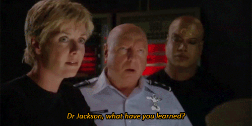 midknightwriter:  itschiling:  What? - Menace ￨ Stargate SG-1 ￨ s05e19 Jack and the magnifying glass