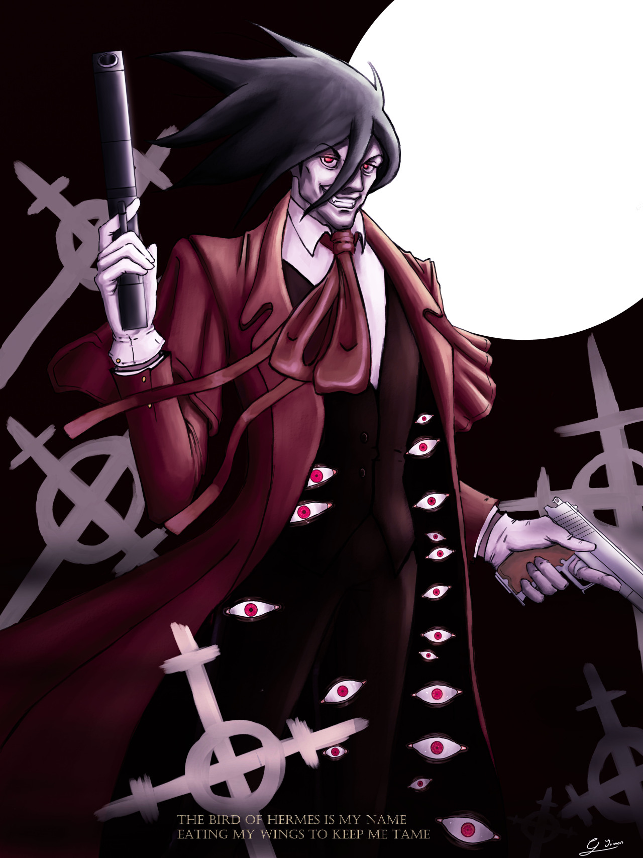 Here's some fanart I made of Alucard (Anime: Hellsing) : r/ProCreate