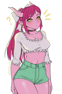 samanatorclub: A cute, pinky demon girl,