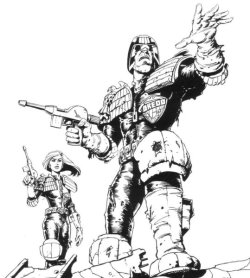 2000adonline:  Detail from City of the Damned used as cover for The Complete Judge Dredd, inks by Steve Dillon.(via @stevedillonart)