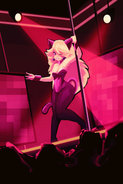 Riendonut:  Gigaartreblogs:  Catgirl Suit Naomi Turning Some Heads At The Local Strip
