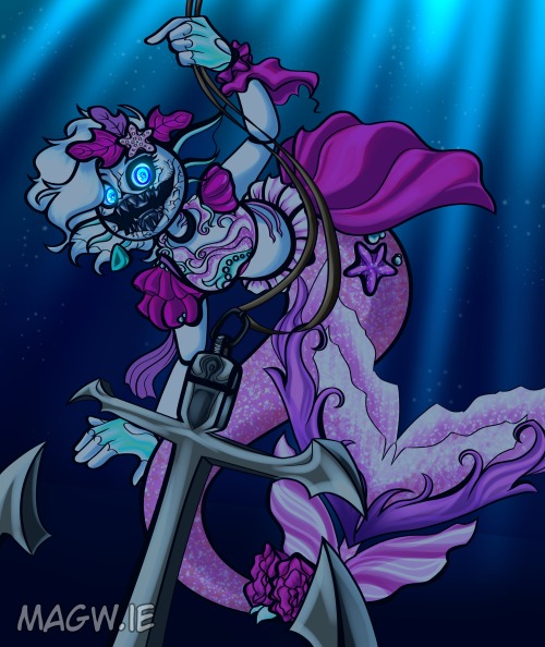 wandering mermaid luring sailors to their demise ‍♀️Siren Glamrock Chica inspired by Chica 