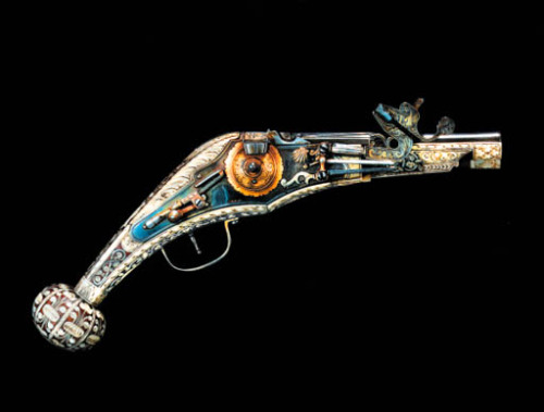 Saxon wheel-lock pistol dated 1586.