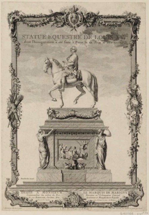 Louis-Jacques Cathelin, after a drawing by Jean-Michel Moreau le jeune. Equestrian statue of Louis X