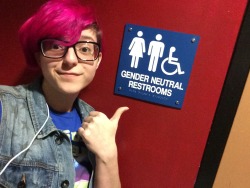 nikk-elli:trollfishprince:It’s moments like this where being an advocate pays off. My school now has a gender neutral bathroom open, and even though I’m a senior and won’t get a lot of use out of it, I know that I’m helping students in the future.