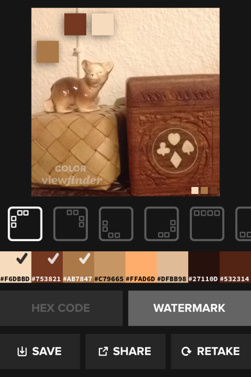 escalusia: DO YOU LIKE PALETTES? THEN YOU BETTER LISTEN UP. LET ME TALK ABOUT THIS APP. COLOR VIEWFINDER IS AMAZING. SO BASICALLY YOU JUST OPEN IT UP AND YOU CAN CHOSE TO EITHER TAKE A PICTURE (you can see the palette changing as you point the camera