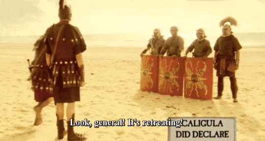 empress-of-awesomeness:Horrible Histories - Caligula waging war on the sea