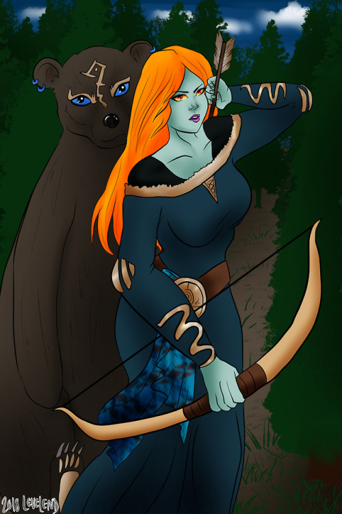 Midna and wolf link as Merida and her bear mother