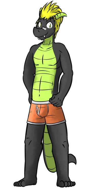 Anthro Fuzedragon, just to see what he’d look like.