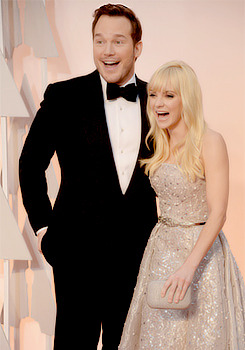 Chris Pratt and Anna Faris at the 87th Annual Academy Awards
