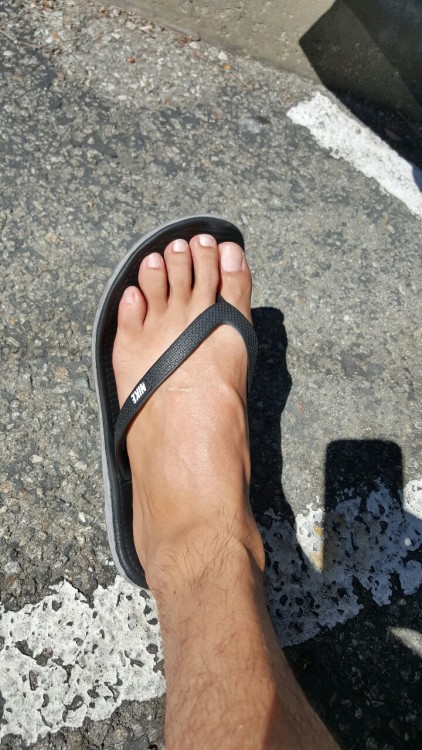 topsofmalefeet: My feet at the park waiting to watch some friends play soccer…enjoy and reblog thank