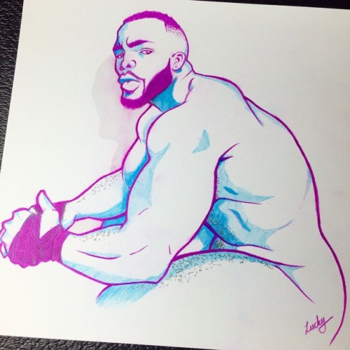 luckysanford:  I chose a #SocialMedia theme for my latest show, illustrating friends or those I admire across the internet (with all the #drawings in a square shape a la Instagram) This one features the ever stunning @tmarkq 😁 #art #gayart  #illustration