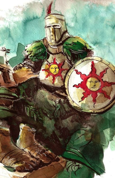 pahnts:  Great news for you long time followers: I’ve resurrected my old Dark Souls pieces and turned them into 11"x17" prints! Created using ink and watercolor. Check them out here: Domhnall of Zena Andre of Astora Solaire of Astora The Knights