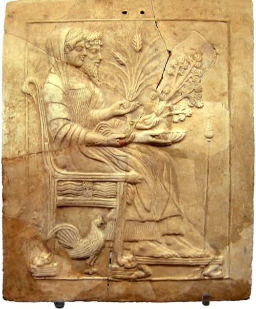 mythologyofthepoetandthemuse: Pinax of Persephone and Hades from Locri. Reggio Calabria, National Mu