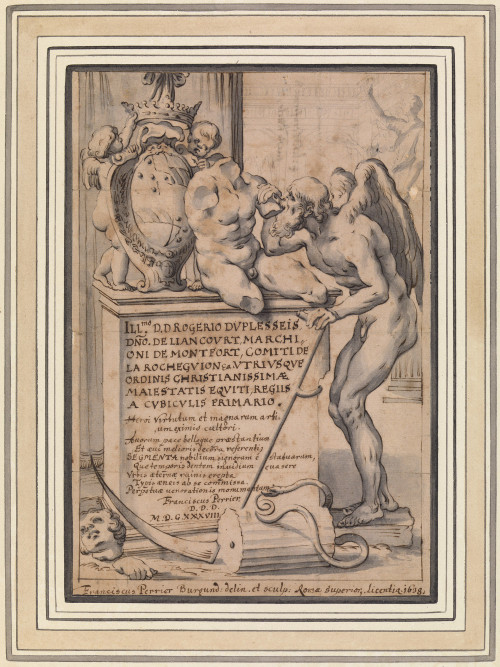 Design by François Perrier for the title page of Segmenta Nobilium Signorum et Statuarum, a volume o