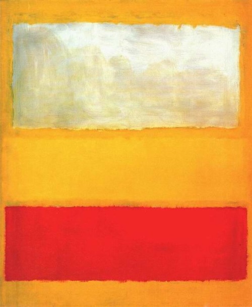 dailyrothko:Mark Rothko, No. 13 (White, Red on Yellow), 1958