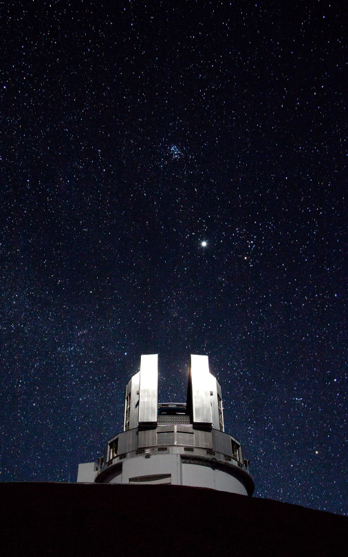 The Pleiades And Jupiter Over The Subaru Telescope, An 8.2-meter Optical-infrared Telescope Situated