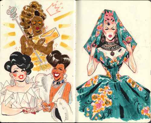 philliplight:  My sketches for the finale episode of Season 8 of Rupaul’s Drag Race! I had a lot of fun doing things, so I’m looking forward to sketching during the next season :) See my other sketches here and here