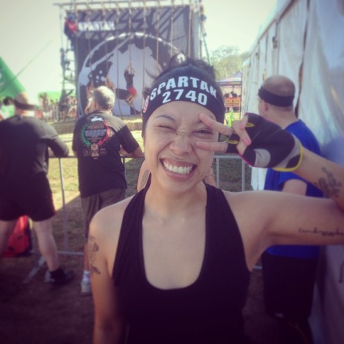 So this is what I look like incase someone finds me on the sidelines. #spartanrace #fitchicks #scare