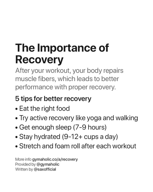 The Importance of RecoveryAfter your workout, your body repairs muscle fibers, which leads to better