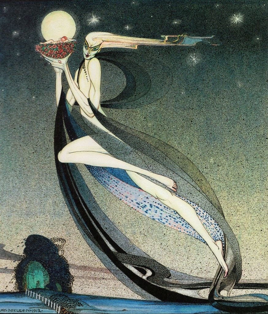Kay NIELSEN Fairy Tale VINTAGE  Illustration Sublime Art DECO In Power and Crinoline From First Edition Digital Illustration Download