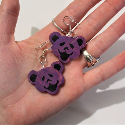 Sterling Silver handmade Grateful Dead Inspired Bear Earrings~Available at etsy.com/shop/Terrap