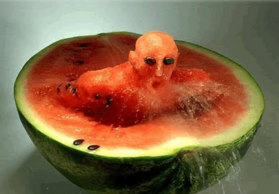 sixpenceee:  socially-awkwad:  sixpenceee:  So here are some of the creepiest watermelon sculptures I have found on the interest  The first one scared the shit outta me .  Imagine it crawling towards you in the middle of the night 