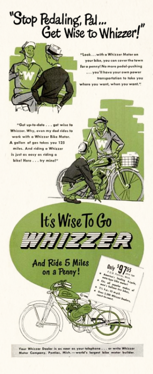 Whizzer Motor Company, 1948Adjusted for inflation, the Whizzer motorbike would run you $975 today.