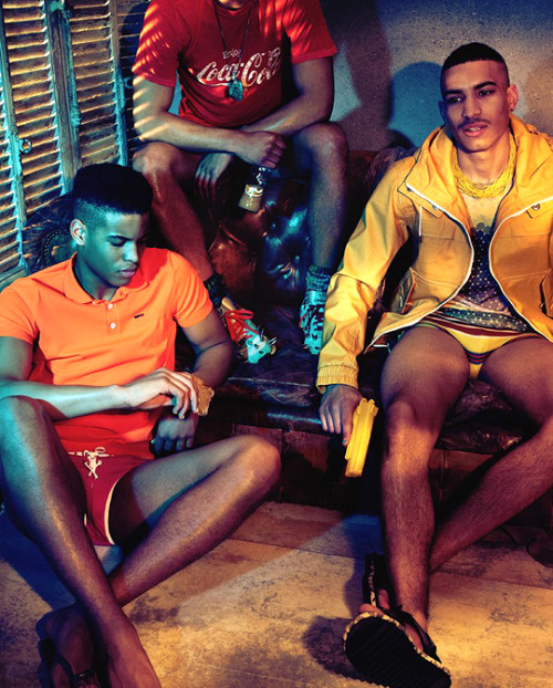 Jonathan Marquez, Glen Abrantes, and Shola Branson photographed by Chrisitian Oita and styled by Sim