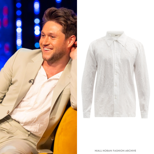 Niall performing on The Jonathan Ross Show | May 29, 2021Sefr Ripley Crinkled Crepe Shirt ($140)Worn