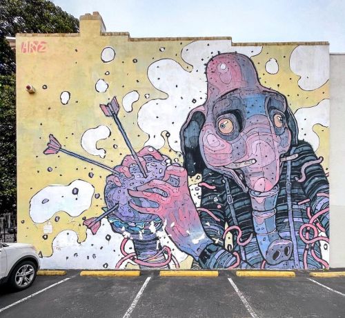 Work by Aryz in Richmond, VA. Painted in 2012 for the G40 Art Summit. 