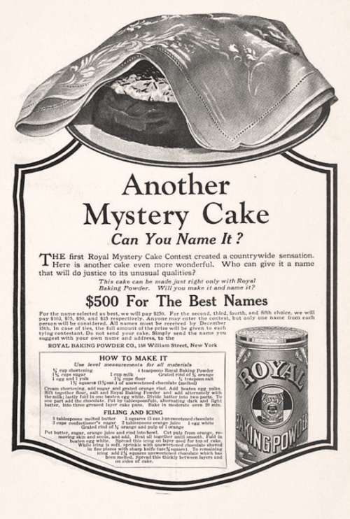 Royal Baking Powder, 1922Adjusted for inflation, the cash prize for this contest would be $7,100 tod