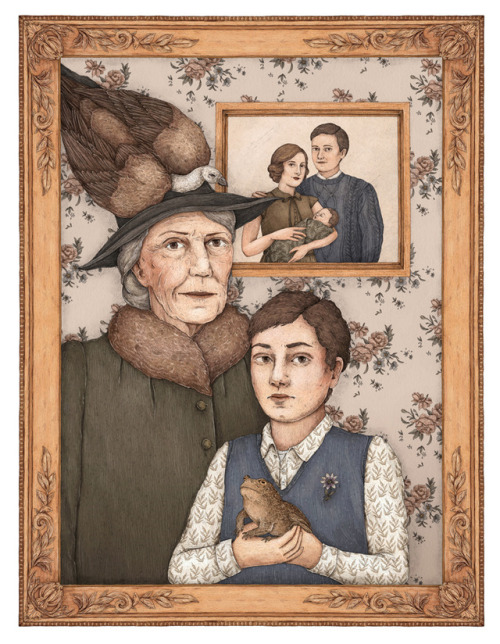 I illustrated Neville with his gran and Trevor for Pottermore, along with the Longbottom family tree