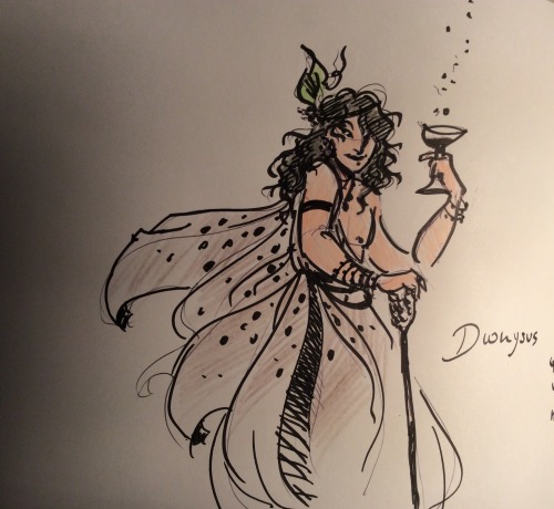 meidiama:I had a sudden urge to draw the god of wine and madness