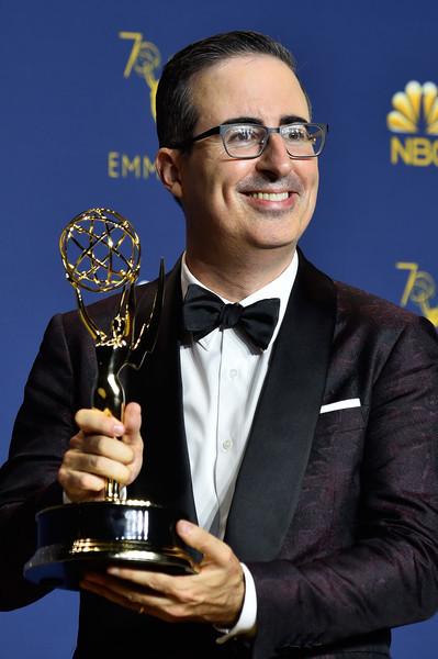 peace-love-colbert:Outstanding Variety Talk Series winner John Oliver poses in the press room during